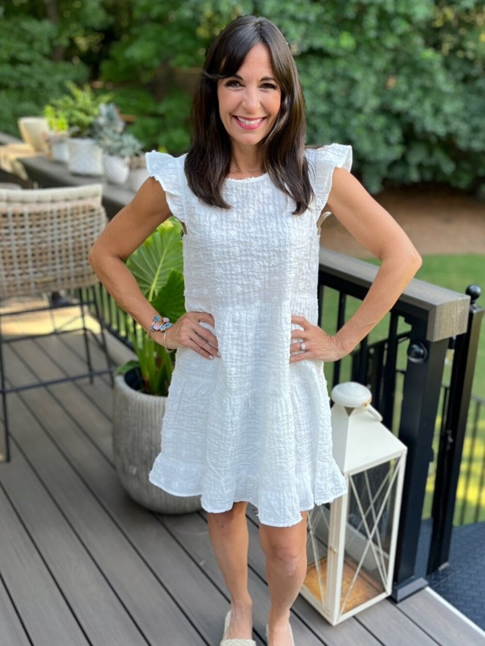 VOY White/Ivory Tiered Dress